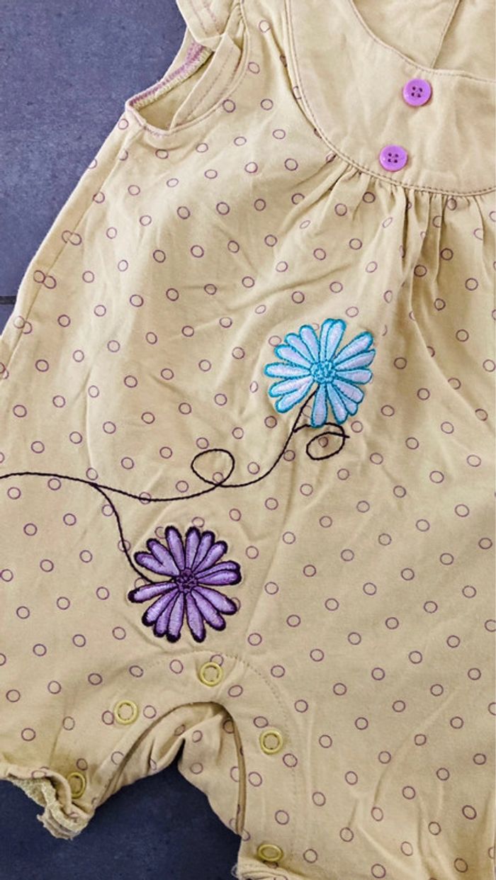 Lot ensemble barboteuse Combishort short vêtement été bébé fille 6 mois - photo numéro 12