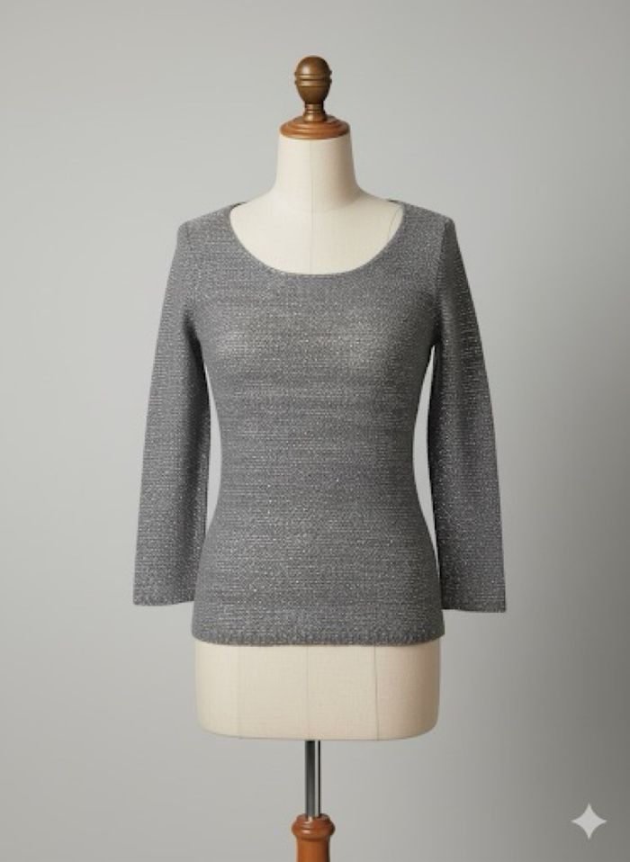 Pull gris pailleté – Taille S 🌟