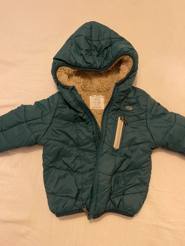 Manteau fourré vert 9-12 mois 80cm - photo numéro 8