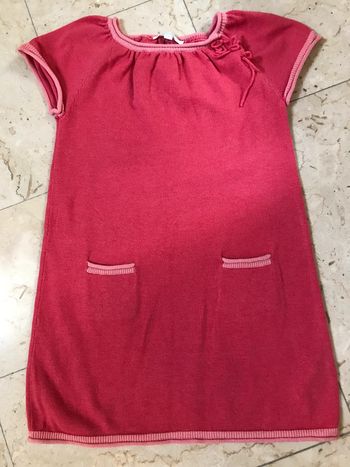 Robe rose foncé en lainage pour fillette 4 Ans