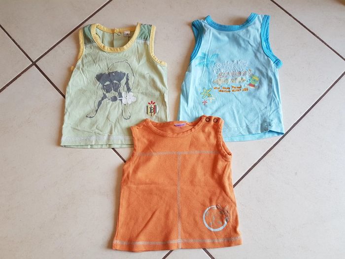 Lot de 3 débardeurs garçon 6 mois