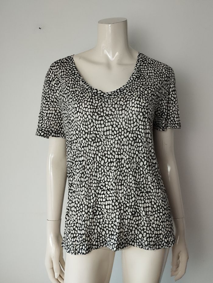 Blouse col V en lin monoprix taille L