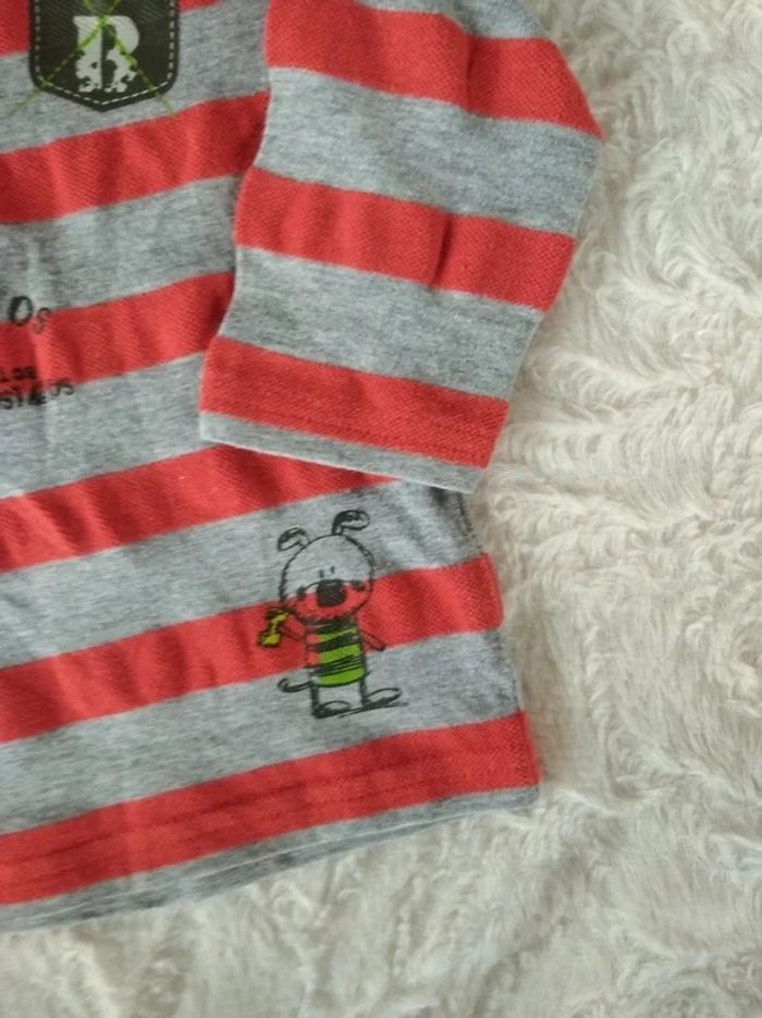 Polo tee shirt chemise manches longues Garçon 6 mois Les biscotos La compagnie des petits 100% coton - photo numéro 5