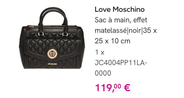 Sac à main matelassé noir Love Moschino - photo numéro 5