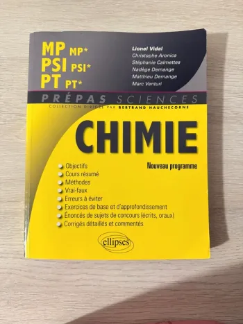 Livre de prepa cpge Mp/Psi/Pt : Chimie