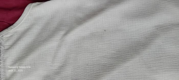 Haut blanc sans manches avec dentelle aspect gaufré fille 14 ans FPC - photo numéro 18