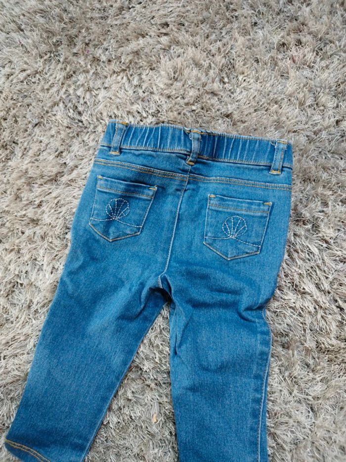 Joli pantalon en jean élastique sergent major 6 mois fille - photo numéro 4