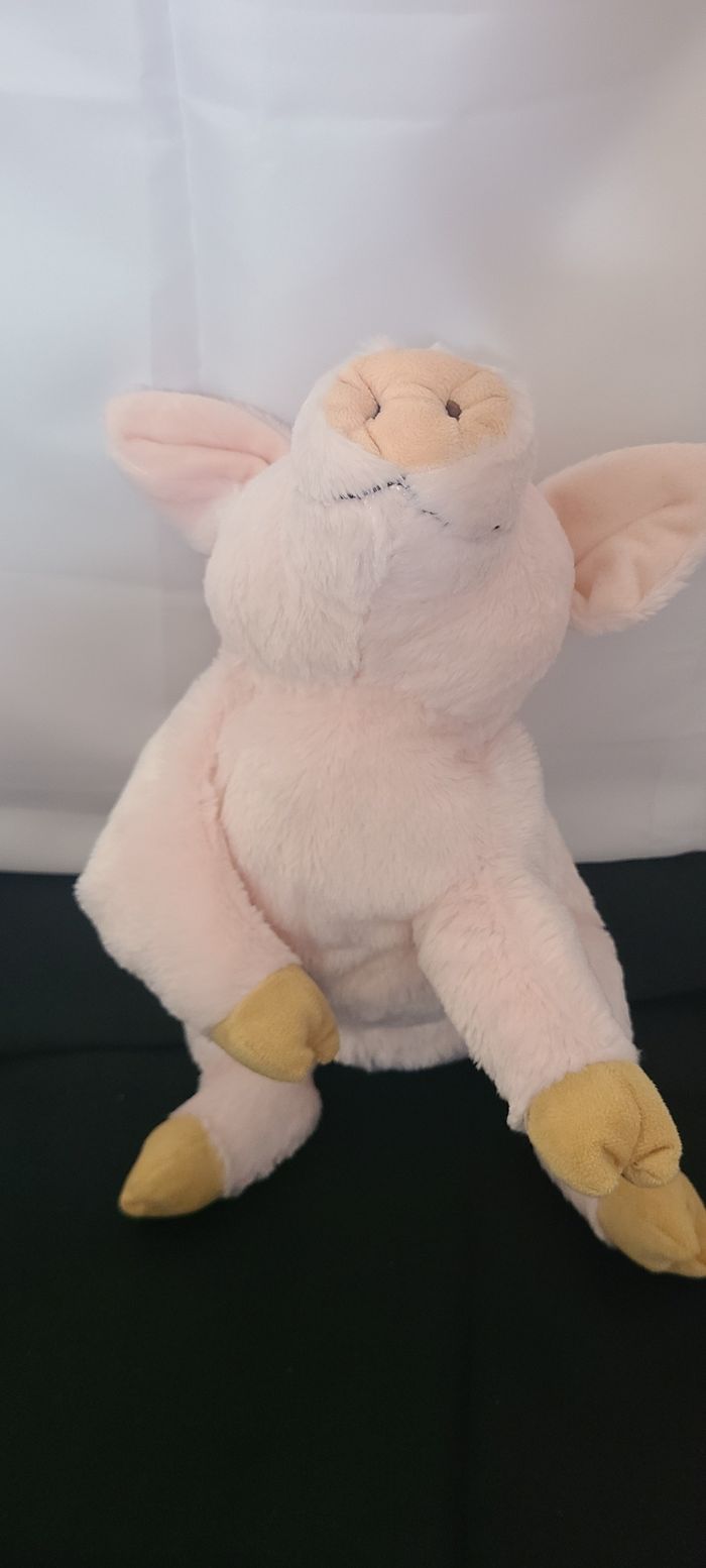 Peluche cochon rose GUND Hamlet 33 cm, granulés - photo numéro 5