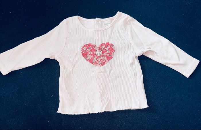 Pull côtelé rose - Obaibi 6M