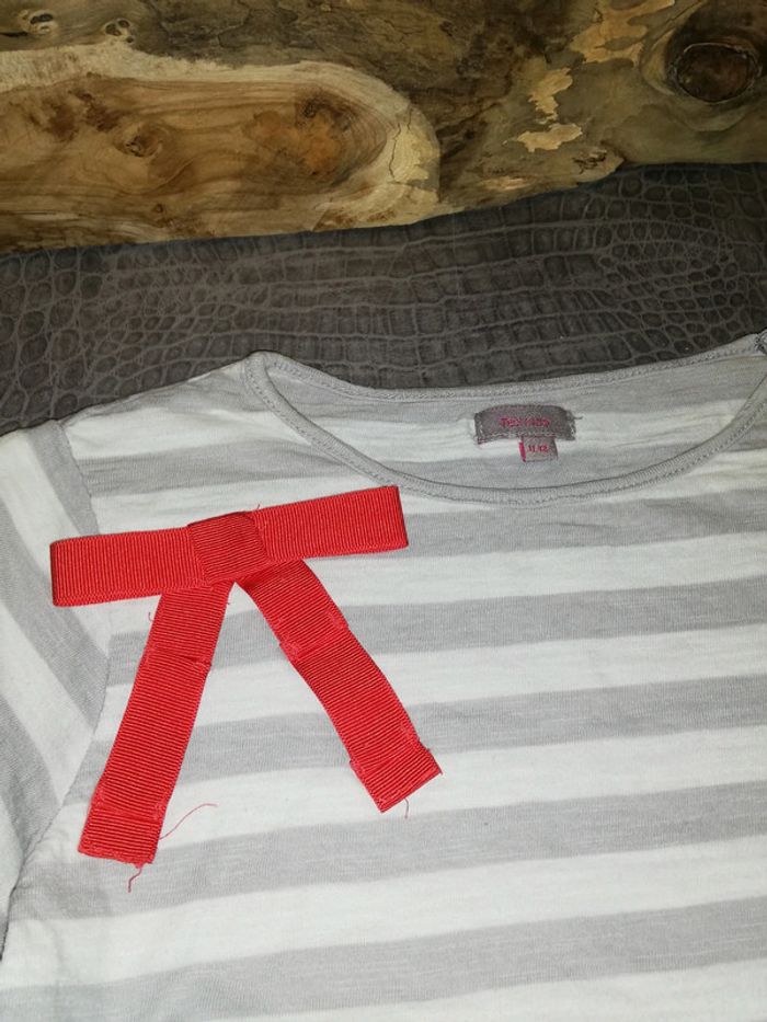 T shirt Rayé avec noeud - photo numéro 2