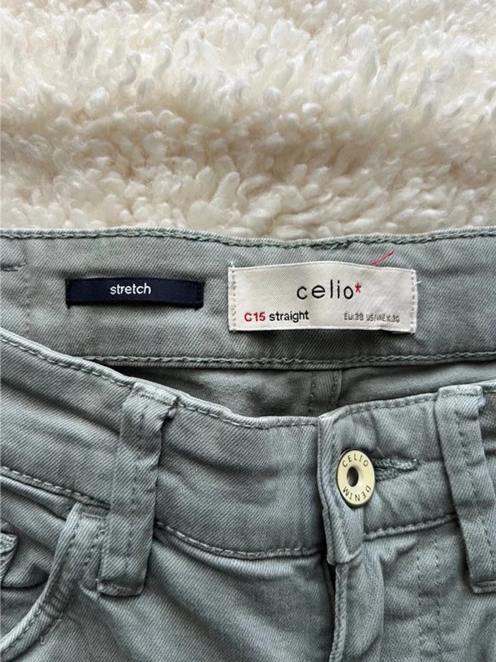 Jean straight vert clair Celio 38 - photo numéro 4