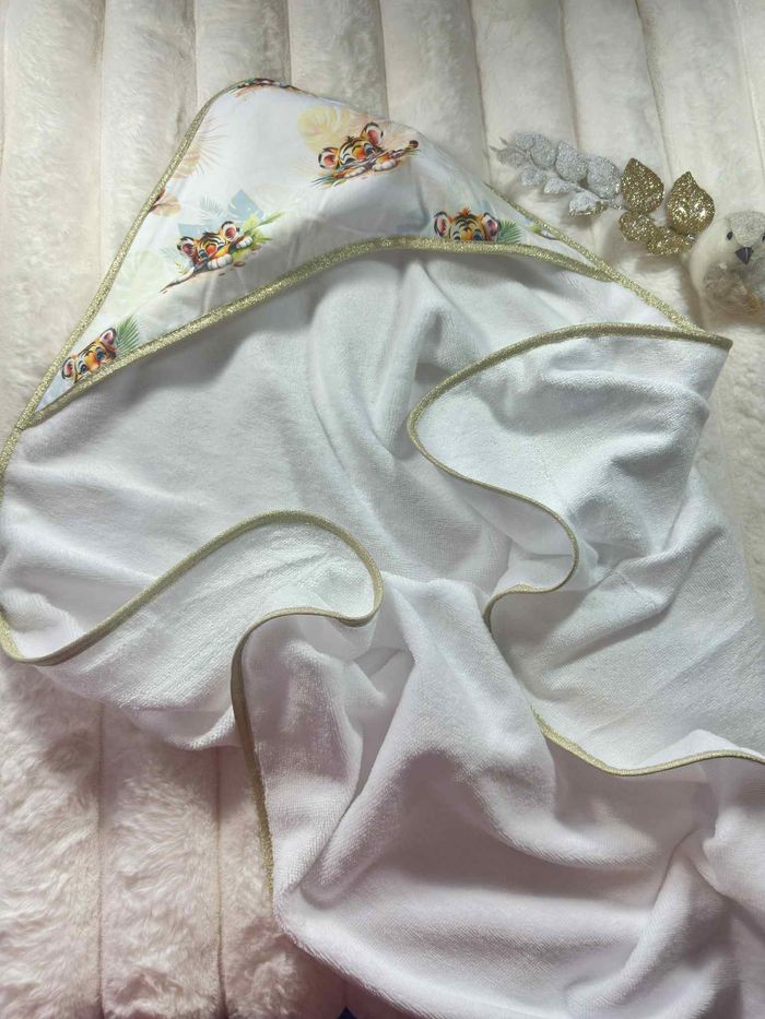 Cape de bain capuche singe bambou - photo numéro 2