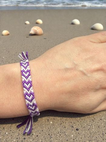 Bracelet coeur violet  bresilien fait main 