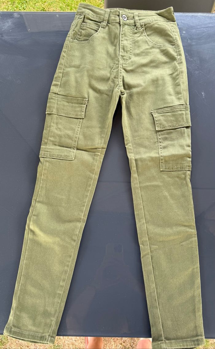 Pantalon cargo kaki femme