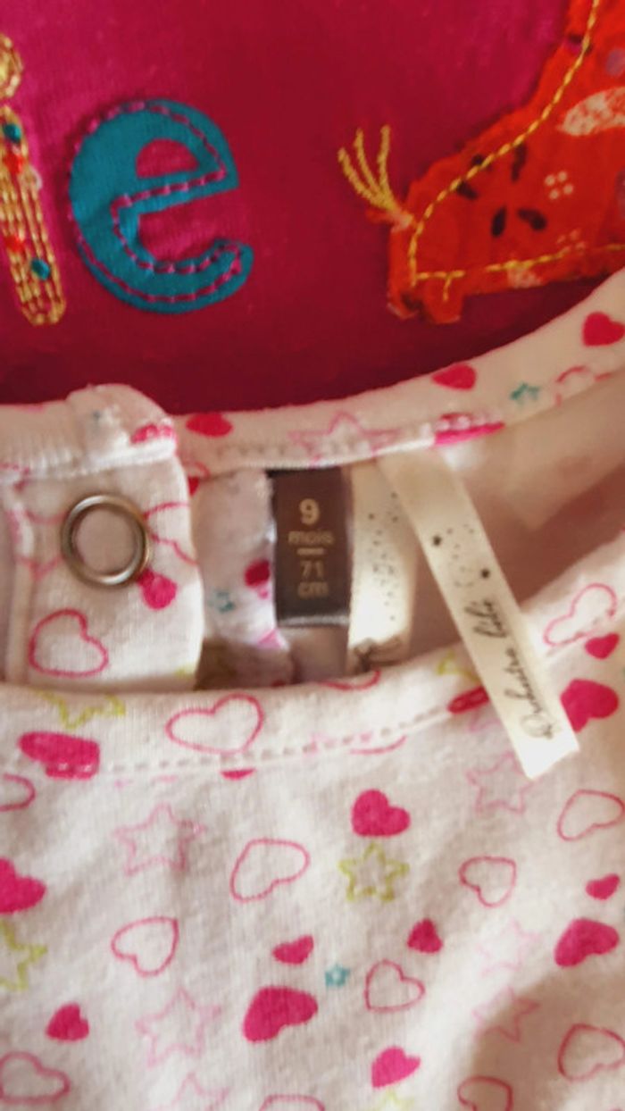 Lot 4 tshirts 9 mois fille - photo numéro 3