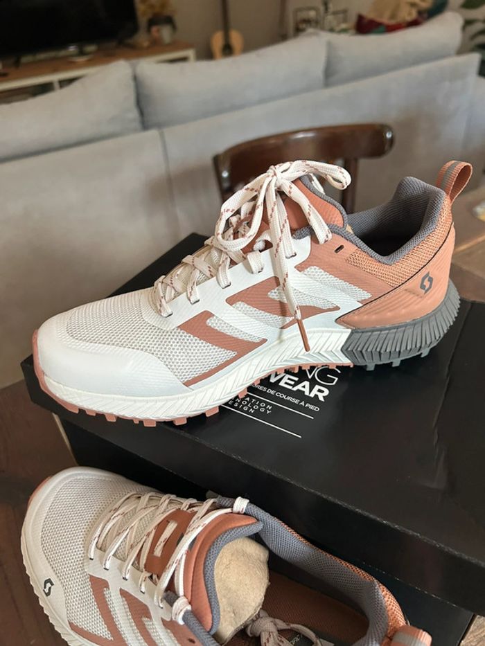 Chaussures basket de running trail - scott kinabalu 2 - blanche et beige - taille 36.5 - photo numéro 3