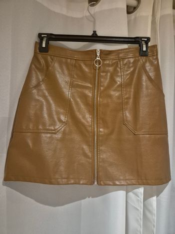 jupe courte femme simili cuir marron taille 38