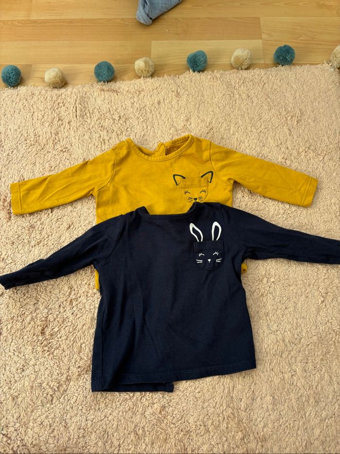 Lot de 2 t-shirts manches longues 3 mois vert baudet