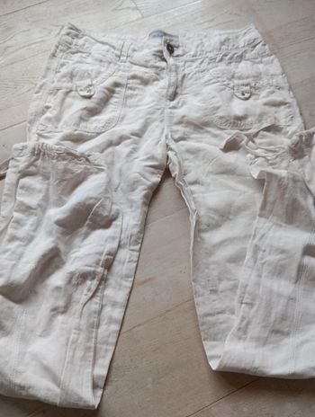 Pantalon blanc style en lin