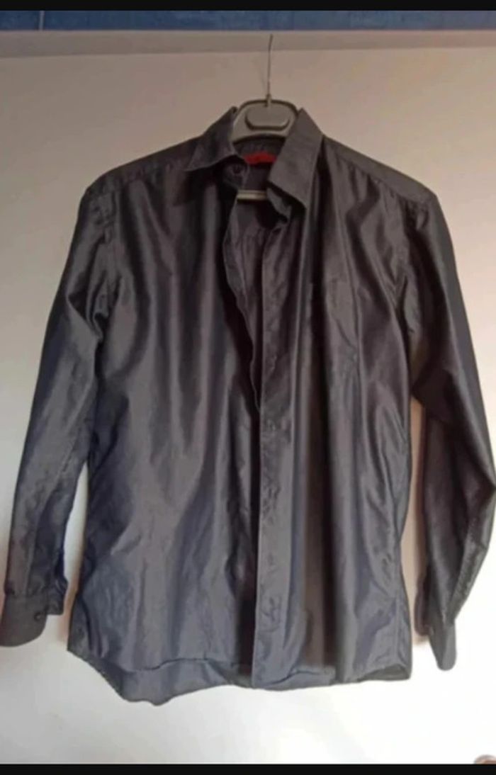 chemise manches longues gris foncé effet brillant frascati taille 38