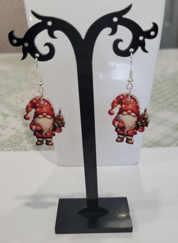 BOUCLES D'OREILLES GNOME NOEL ! NEUVE ! MODELE 2