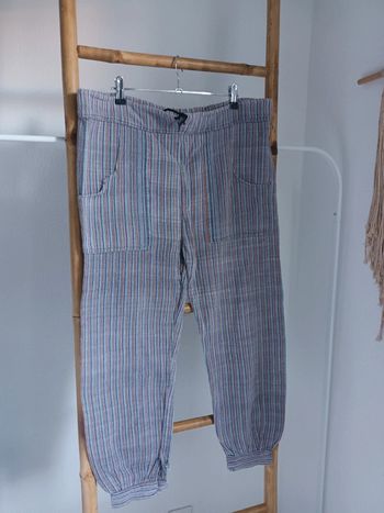 Pantalon sarouel en lin taille unique
