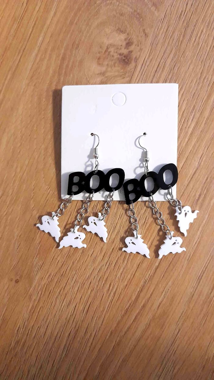 Boucles d'oreilles Halloween BOO Fantômes - photo numéro 2
