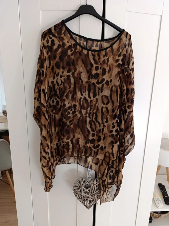Blouse voile léopard