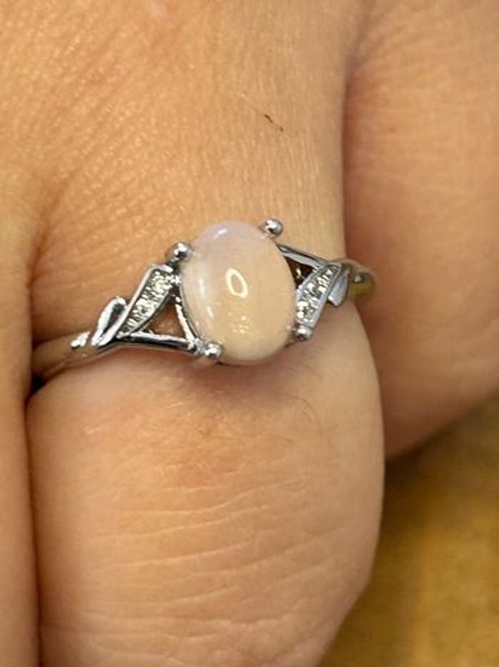 Bague réglable en laiton et opale – Éclat & Inspiration - photo numéro 2