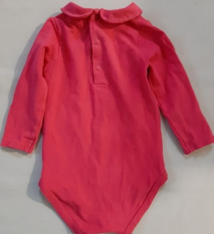 Body manches longues fuschia fille - cœur - obaïbi - 9 mois - photo numéro 5