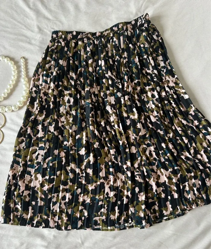 Longue jupe, plissé, multicolore taille L casual ladies - photo numéro 2