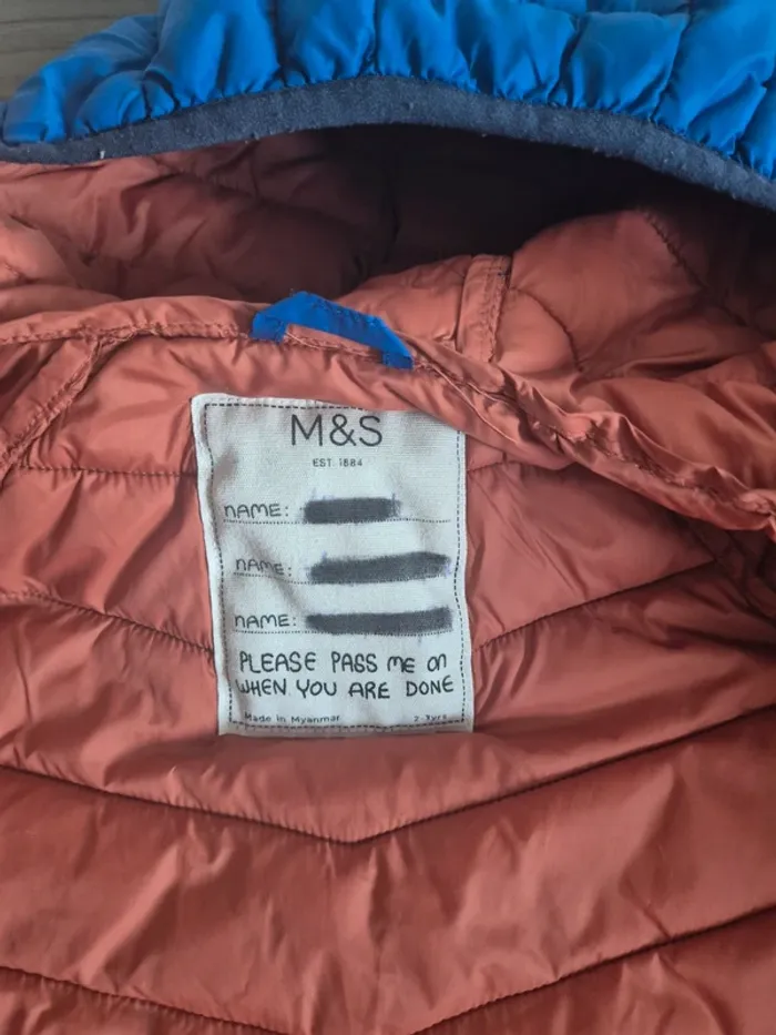 Doudoune M&S Bleue 2-3ans - photo numéro 3