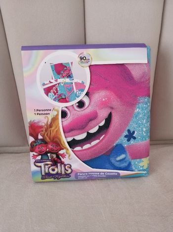 Parure housse de couette trolls neuve