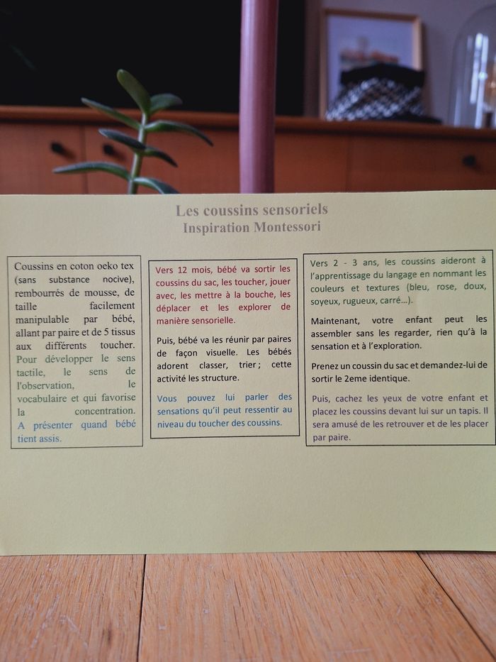Montessori 10 coussins sensoriels - photo numéro 3