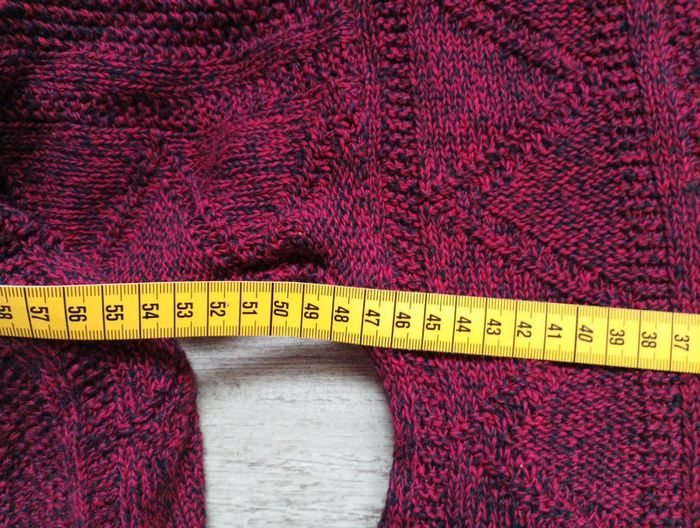 Pull en maille torsadée Claiborne– Taille S - Bordeaux / Noir - photo numéro 3