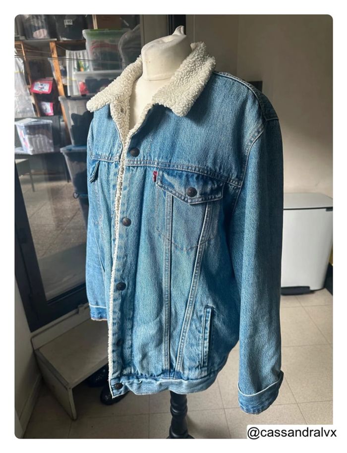 Veste en jean sherpa bleu - Levi's - photo numéro 2