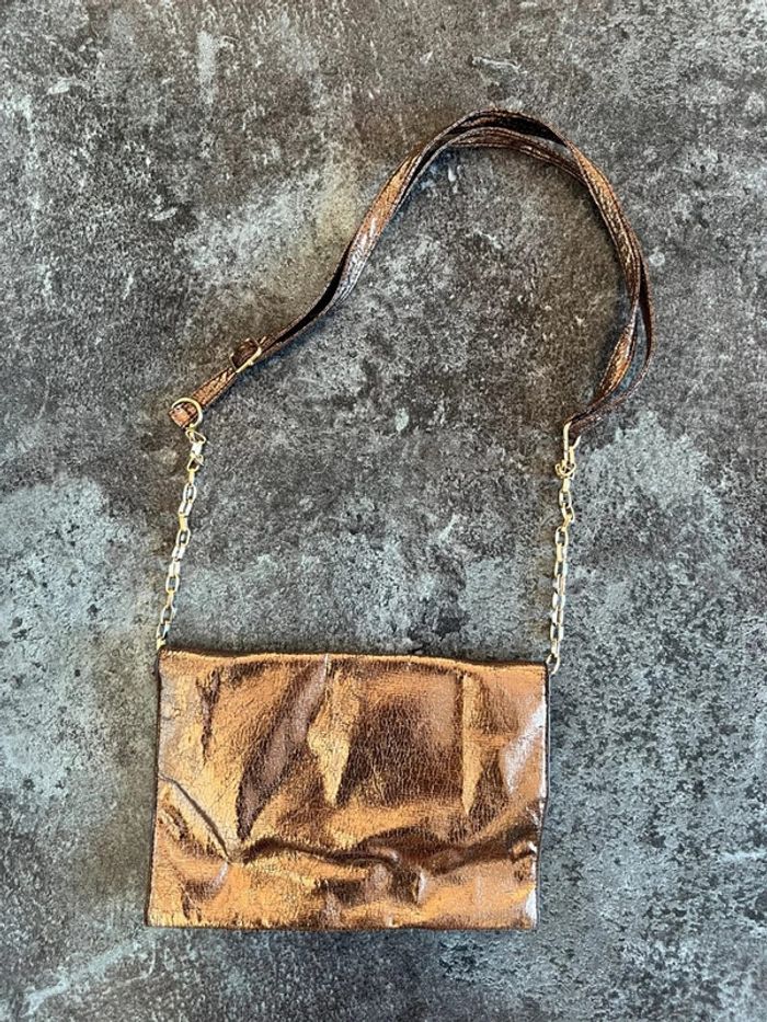 Pochette cuivrée femme Punto Roma Cartera cobriza mujer rame donna Kupferfarbene Clutch Damen - photo numéro 3