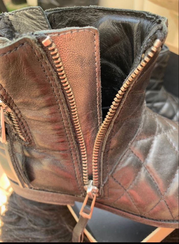 Boots ZADIG ET VOLTAIRE 38 cuir matelassé - photo numéro 3