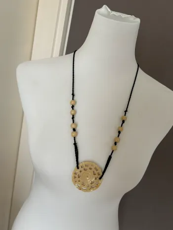 Collier femme, sautoir, bohème, cordon et perles