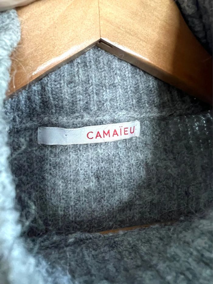 Pull col roulé Camaïeu gris - photo numéro 3