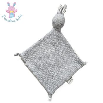 Doudou plat Lapin pure gris blanc matelassé NATTOU