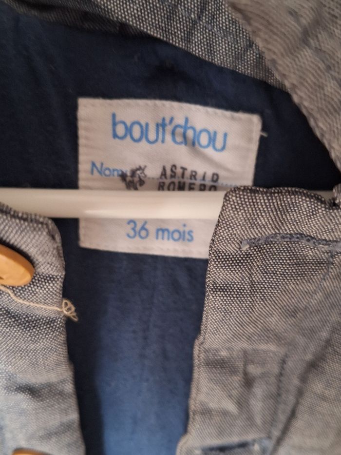Manteau fin parka bleu gris / 3 ans / Bout'chou - photo numéro 5