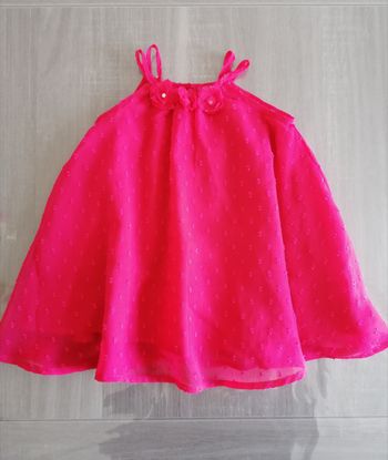Robe à bretelles fluide rouge cerise 6 mois