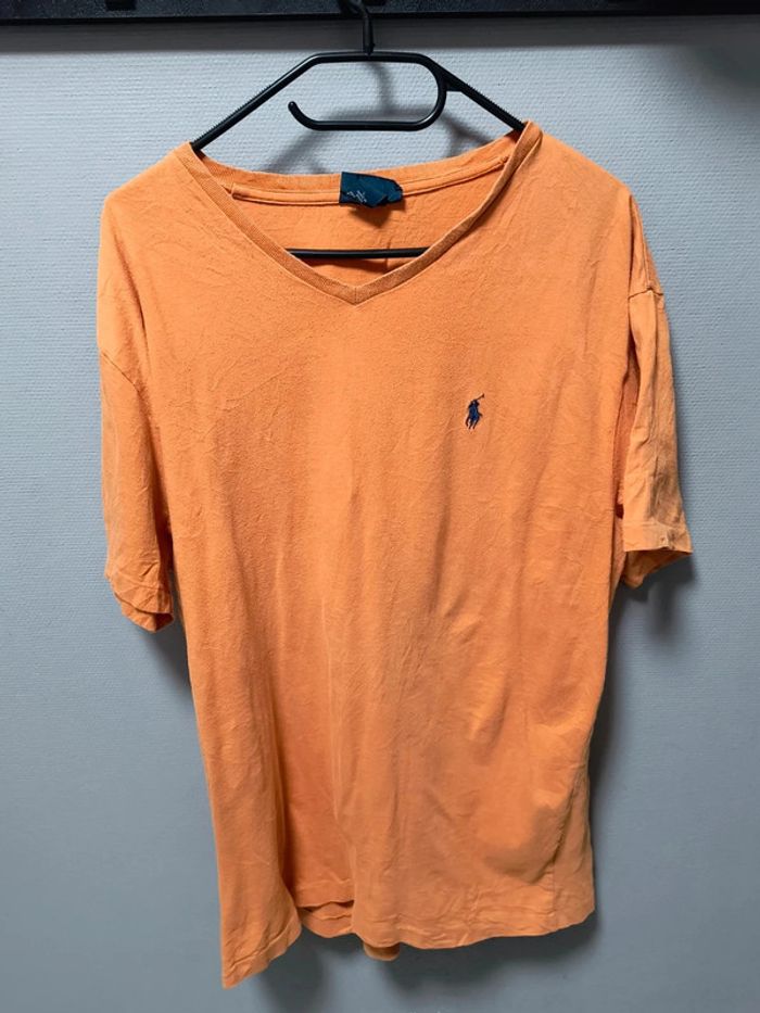🧡 T-shirt col V Ralph Lauren – Taille L - photo numéro 2