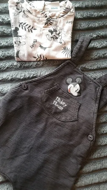Ensemble salopette short Mickey