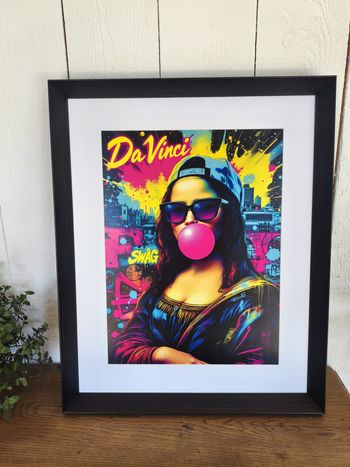 Affiche poster A3 (29,7×42 cm) Joconde street art pop art coloré – déco murale moderne fun