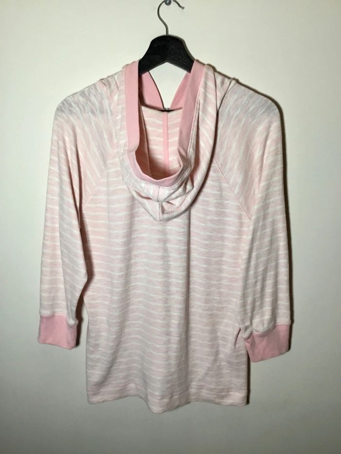 Sweat 1/4 zip à capuche manches 3/4 pour femme Lauren jeans co Ralph Lauren rose taille XL 090 - photo numéro 3