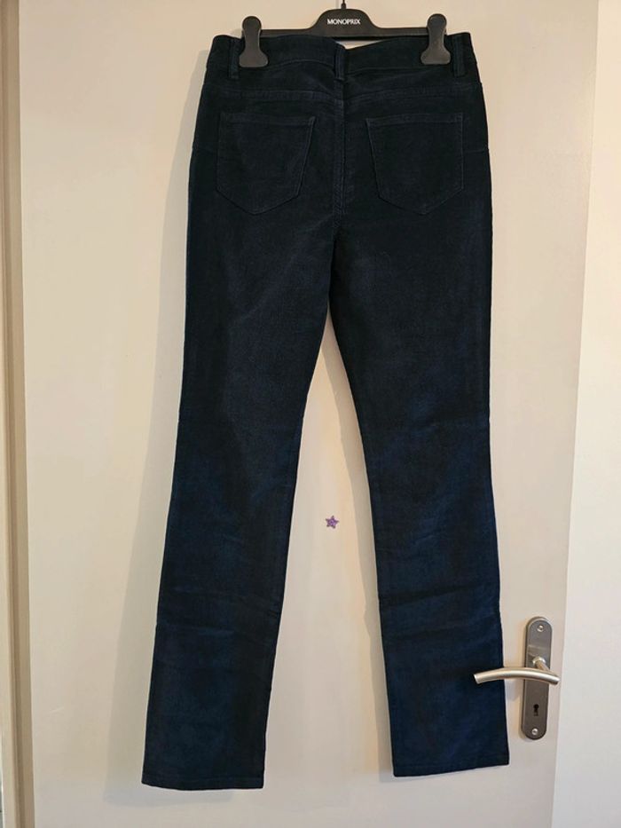 Pantalon marine velours côtelé Caroll Taille 38 - photo numéro 4