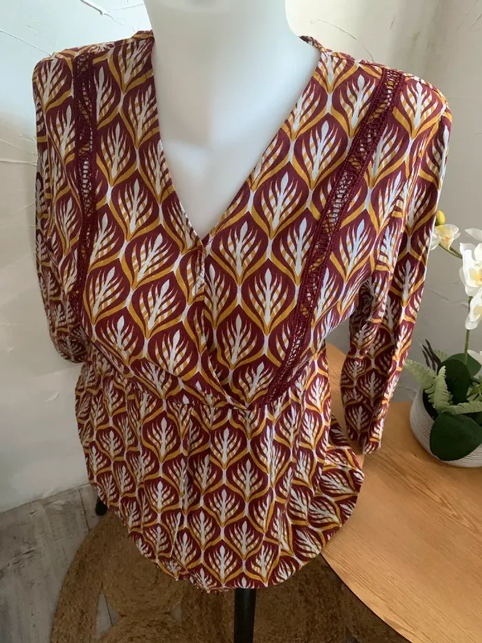 Blouse motif Only taille 38 manches 3/4 - photo numéro 4