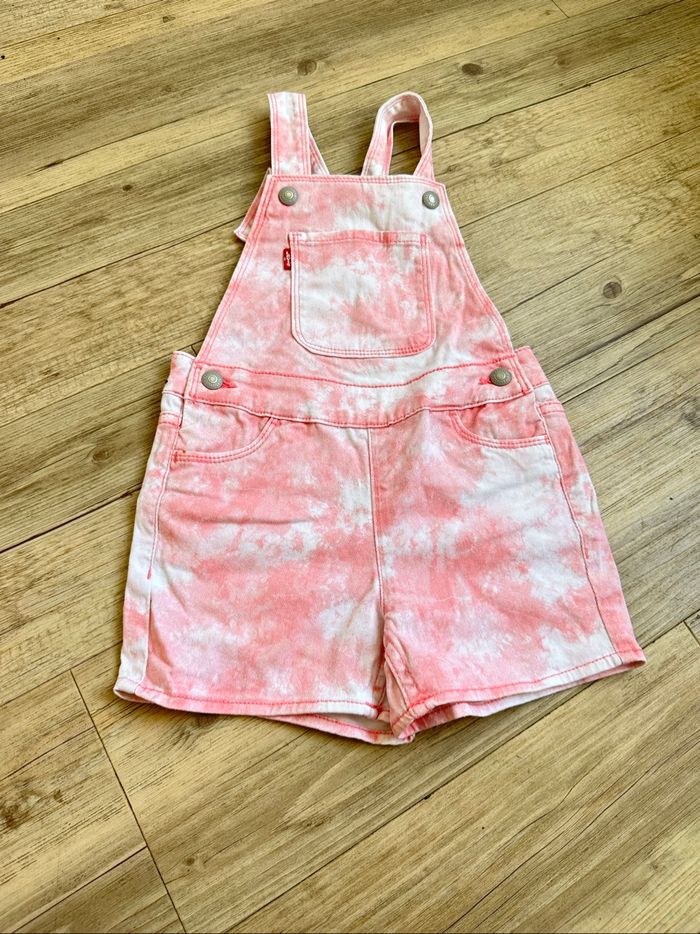 Salopette short levi’s rose tie and dye fille 4/5 ans
